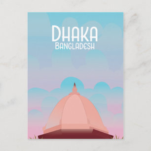 Dhaka Bangladesch Vintages Reiseplakat. Postkarte