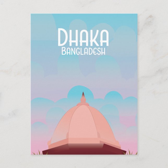 Dhaka Bangladesch Vintages Reiseplakat. Postkarte (Vorderseite)