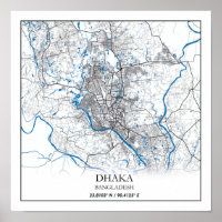 Dhaka Bangladesh City Karte Einfache Minimal