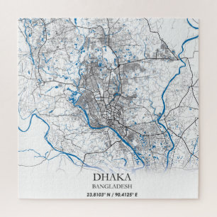 Dhaka Bangladesh City Karte Einfache Minimal Puzzle
