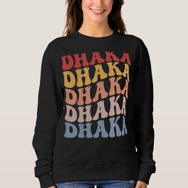 Dhaka City Groovy Retro Sweatshirt (Vorderseite)