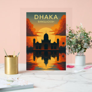 Dhaka Mausoleum Sunset - Digitales Art Design Post Acrylschild