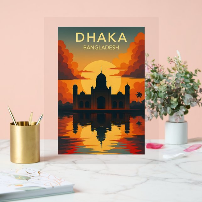 Dhaka Mausoleum Sunset - Digitales Art Design Post Acrylschild (Hochzeit)