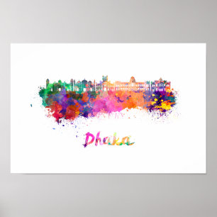 Dhaka skyline im Watercolor Poster