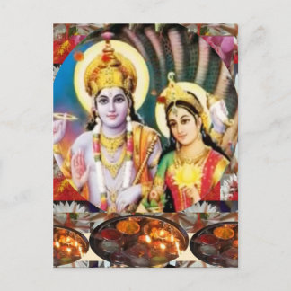 DHAN Laxmi n Lord Vishnu: Zur Anzeige n Referenz Postkarte