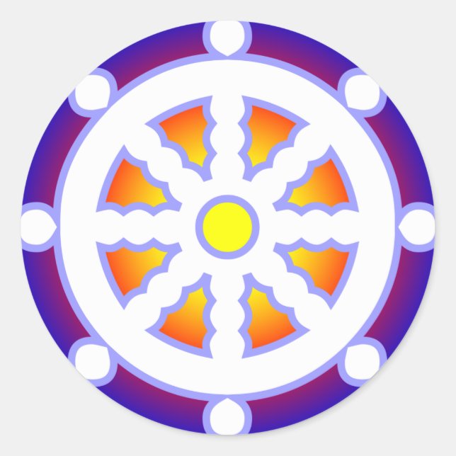 Dharma-Rad Runder Aufkleber (Vorderseite)