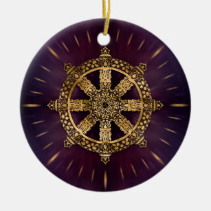 Dharma Wheel - Dharmachakra Keramik Ornament