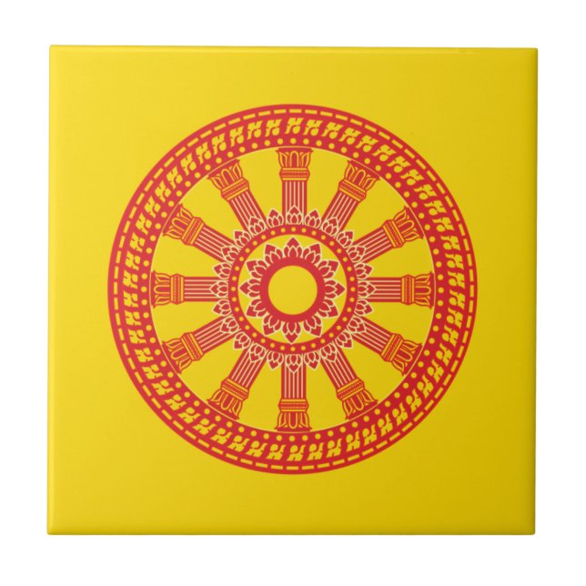 Dharmacakra - (Thailand) Entwurf Fliese (Vorderseite)