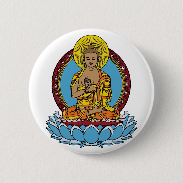 Dharmachakra Buddha Button (Vorderseite)