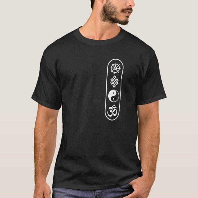 Dharmachakra Wheel  Om Sign  Yin Yang  Endless Kno T-Shirt (Vorderseite)