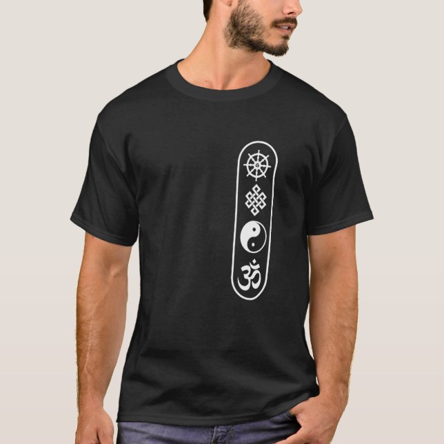 Dharmachakra Wheel Om Sign Yin Yang Endless T-Shirt (Vorderseite)