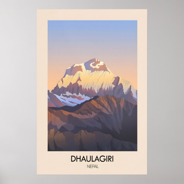 Dhaulagiri Nepal Reiseplakat Poster (Vorne)