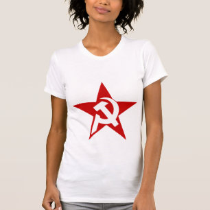 DHKC weißer Hammer u. Sichel auf Frauen T-Shirt