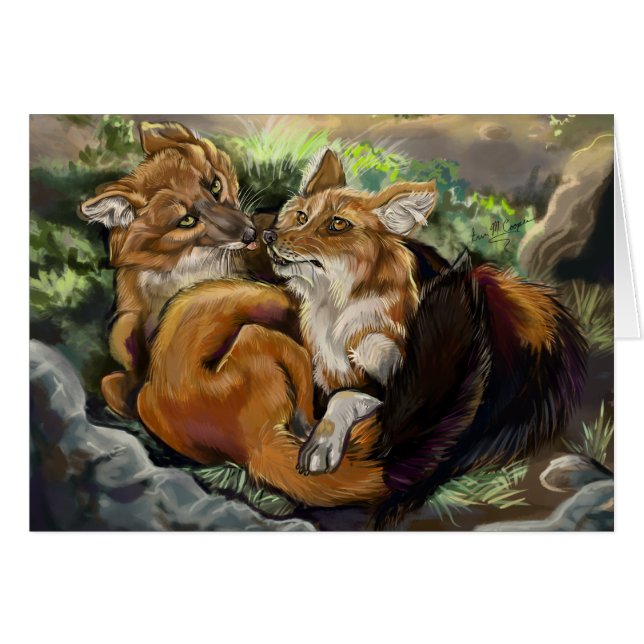 Dhole Cuddle Couple (Vorderseite (Horizontal))