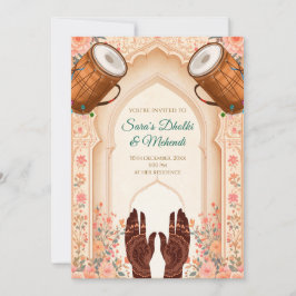 Dholki invites Mehndi invitations, Mehendi cards Einladung