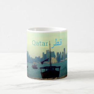 Dhows im Hafen von Doha - Gemälde Kaffeetasse