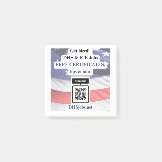 DHS- und ICE-Aufträge nach der Auftragsvergabe Post-it Klebezettel (Vorderseite)