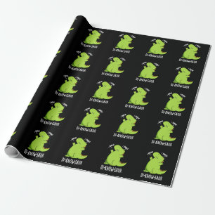 Di-know-saur Funny Dinosaur Pun Dark BG Geschenkpapier