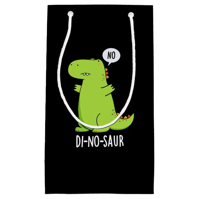 Di-no-saur Funny Dinosaur Puns Dark BG Kleine Geschenktüte (Vorderseite)