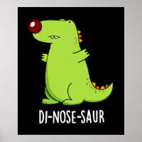 Di-nose-saur Funny Dinosaur Pun Dark BG