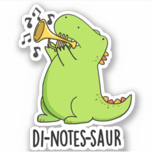 Di-notes-saur Lustiger Dinosaurier Wortwitz Aufkleber
