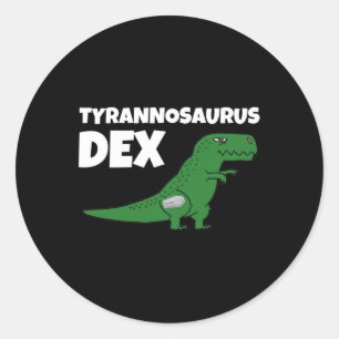 Dia-Be-T-Shirts Tyrannosaurus Dex Diabetes Bewusst Runder Aufkleber