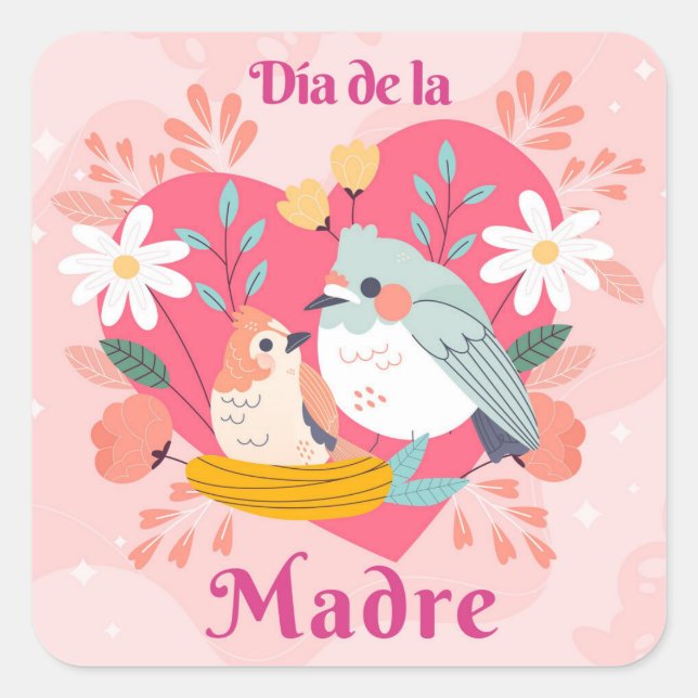 Dia De La Madre Quadratischer Aufkleber (Vorderseite)