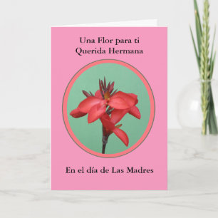 Dia de Las Madres Una Flor Para MI hermana Karte