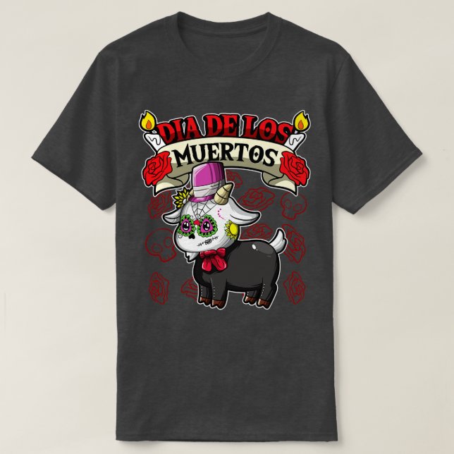 Dia De Los Muertos Animals Goat T-Shirt (Design vorne)