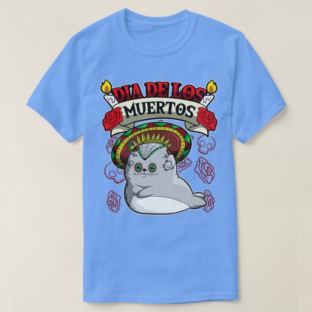 Dia De Los Muertos Animals Siegel T-Shirt (Design vorne)