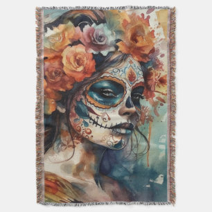 Dia de los Muertos Aquarellbild Decke