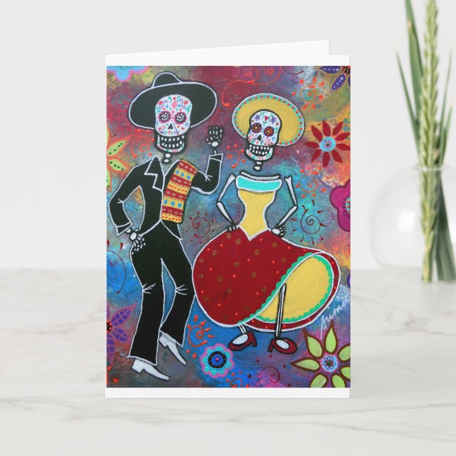 DIA DE LOS MUERTOS BAILAR MARIACHI KARTE (Vorderseite)