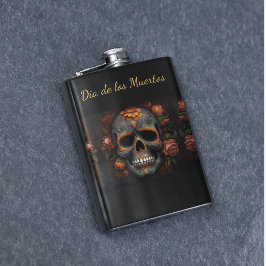 Dia de los Muertos bemalt Schädel anpassbar Flachmann