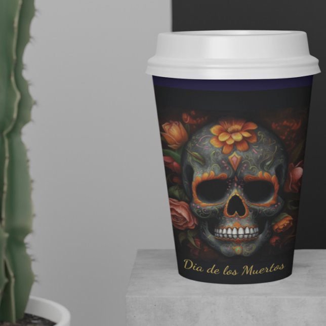 Dia de los Muertos bemalt Schädel, anpassbar Pappbecher (Von Creator hochgeladen)