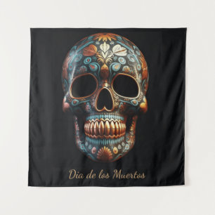 Dia de los Muertos bemalt Schädelkalavera Wandteppich