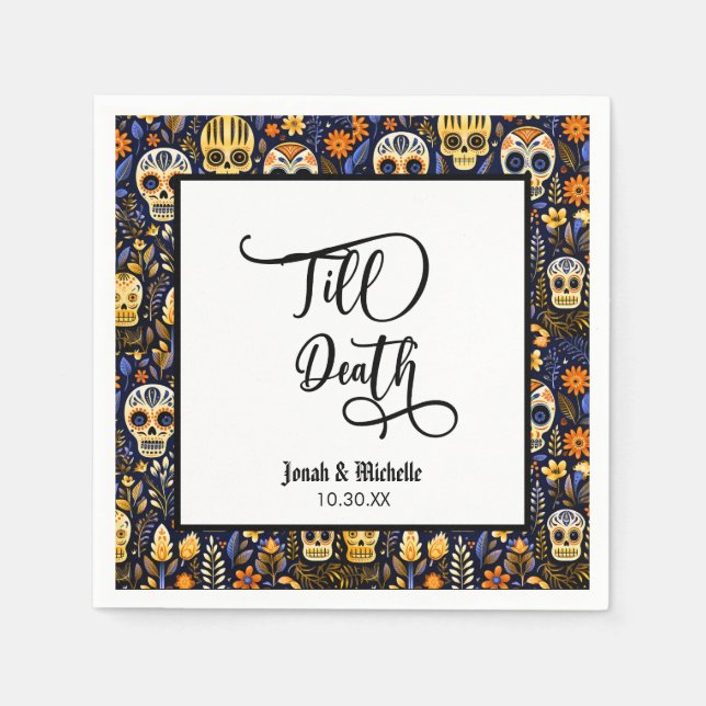 Día de los muertos Bis zum Tode Party oder Hochzei Serviette (Vorderseite)