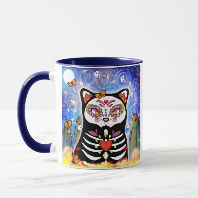 Dia De Los Muertos Black Cat Tasse (Links)