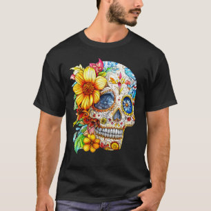 Dia de los Muertos Blumige Catrina Calavera T-Shirt