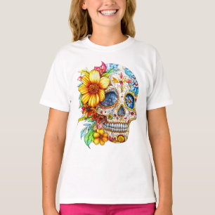 Dia de los Muertos Blumige Catrina Calavera T-Shirt