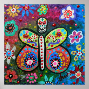Dia de los Muertos Butterfly Poster
