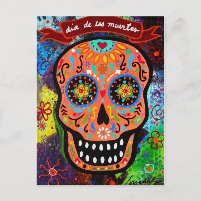 DIA DE LOS MUERTOS CALAVERA POSTKARTE (Vorderseite)