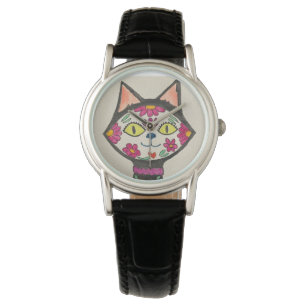 Dia de Los Muertos Cat Armbanduhr