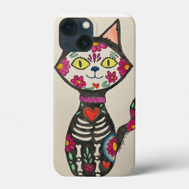 Dia de Los Muertos Cat Case-Mate iPhone Hülle (Rückseite)