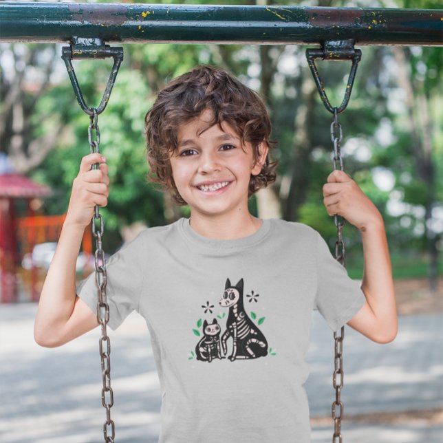 Día de los Muertos Cat & Dog Skeleton Tri-Blend Shirt (Von Creator hochgeladen)