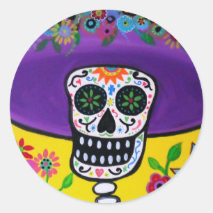 DIA DE LOS MUERTOS CATRINA RUNDER AUFKLEBER
