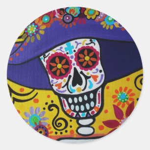 DIA DE LOS MUERTOS CATRINA RUNDER AUFKLEBER