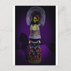 Día de los Muertos Catrina Skelett Figur Kunst Postkarte