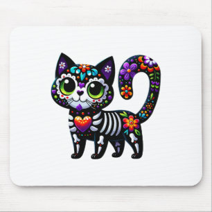 Dia De Los Muertos Cinco De Mayo Cat Sugar Skull Mousepad