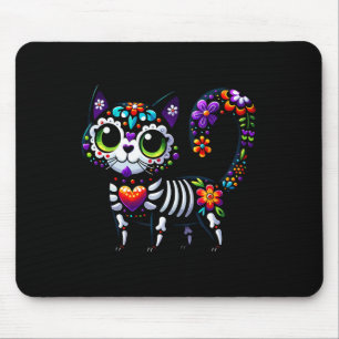 Dia De Los Muertos Cinco De Mayo Cat Sugar Skull Mousepad
