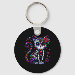 Dia De Los Muertos Cinco De Mayo Katze Zucker-Schä Schlüsselanhänger